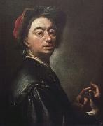 Peter Johannes Brandl Self portrait oil painting on canvas